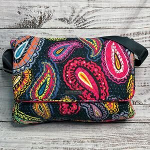 Vera Bradley Essential Messenger Bag in Twilight Paisley Laptop Bag EUC‎